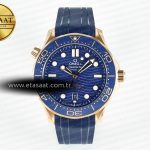 Omega 2018 Seamaster Diver 300M RG Mavi Seramik A8801 Eta Saat - Görsel 3 - 1:1 Süper Klon Saat