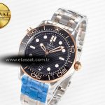 Omega 2018 Seamaster Diver 300M SS/RG VSF 1:1 Best Edition RG Bezel Black Dial on SS/RG Bracelet A8800