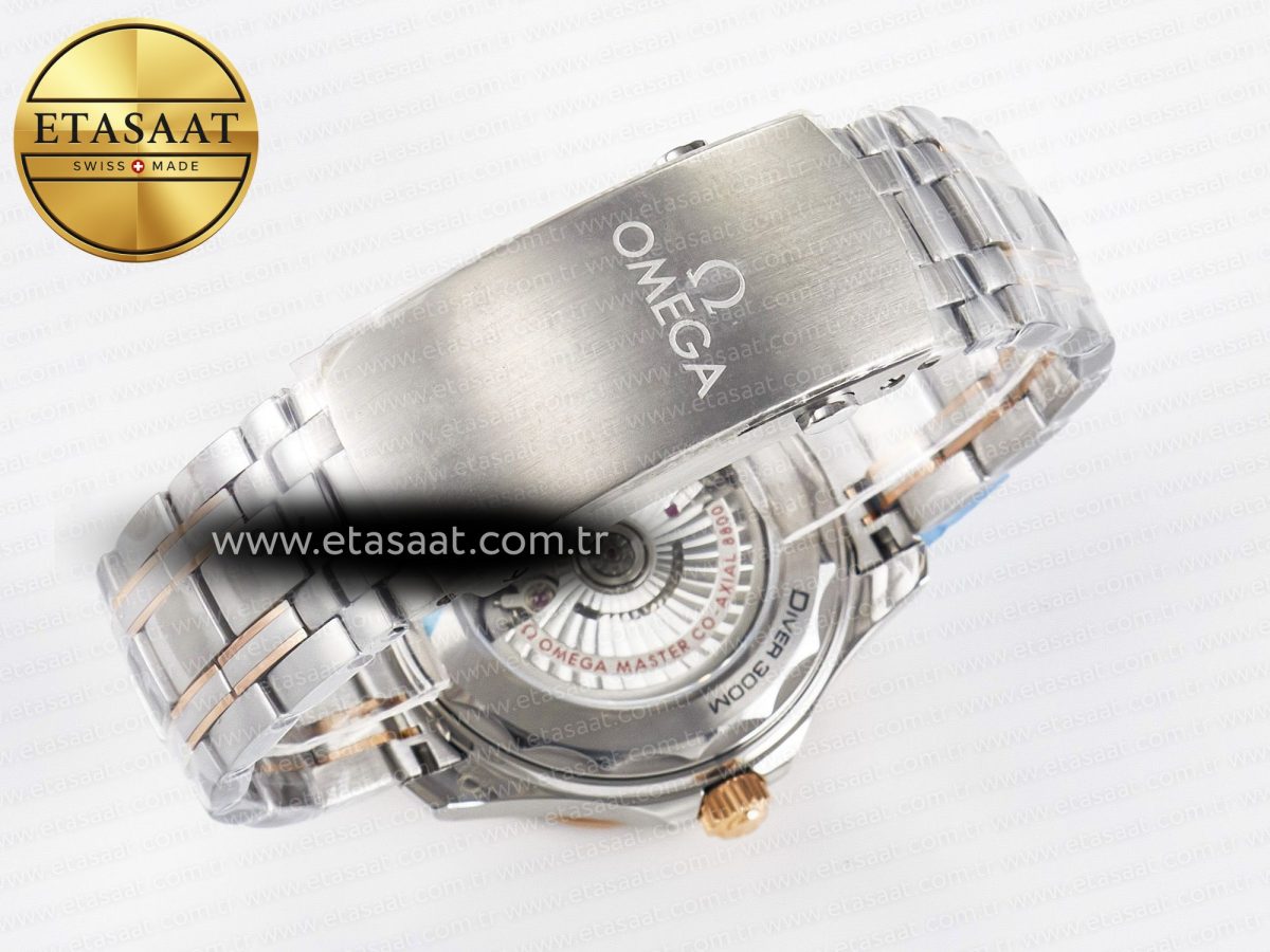 Omega 2018 Seamaster Diver 300M SS/RG VSF 1:1 Best Edition RG Bezel Black Dial on SS/RG Bracelet A8800 - Görsel 16