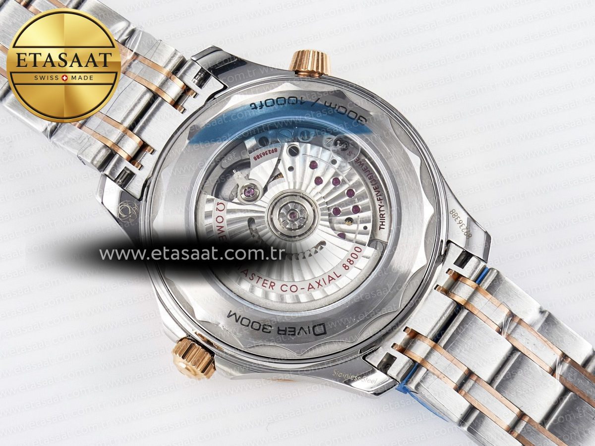 Omega 2018 Seamaster Diver 300M SS/RG VSF 1:1 Best Edition RG Bezel Black Dial on SS/RG Bracelet A8800 - Görsel 18