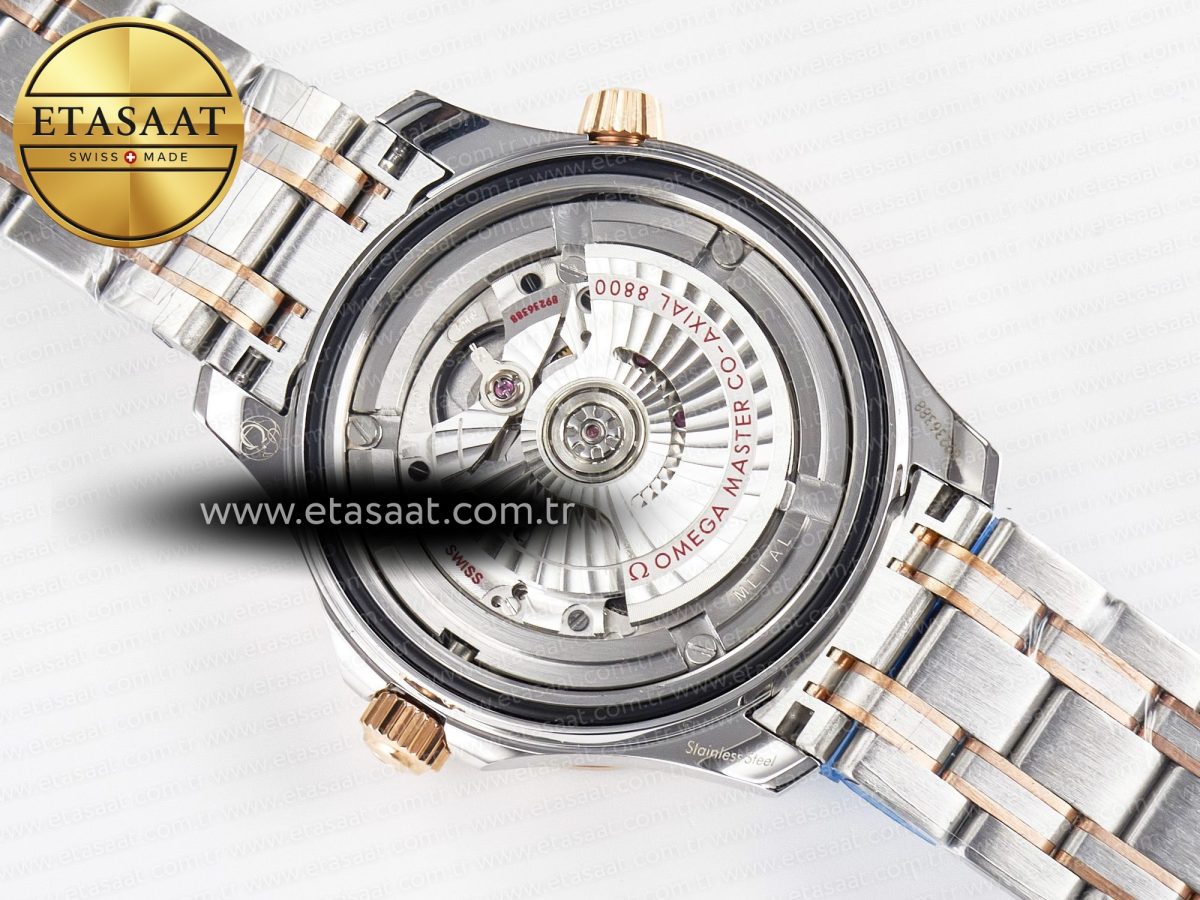 Omega 2018 Seamaster Diver 300M SS/RG VSF 1:1 Best Edition RG Bezel Black Dial on SS/RG Bracelet A8800 - Görsel 19