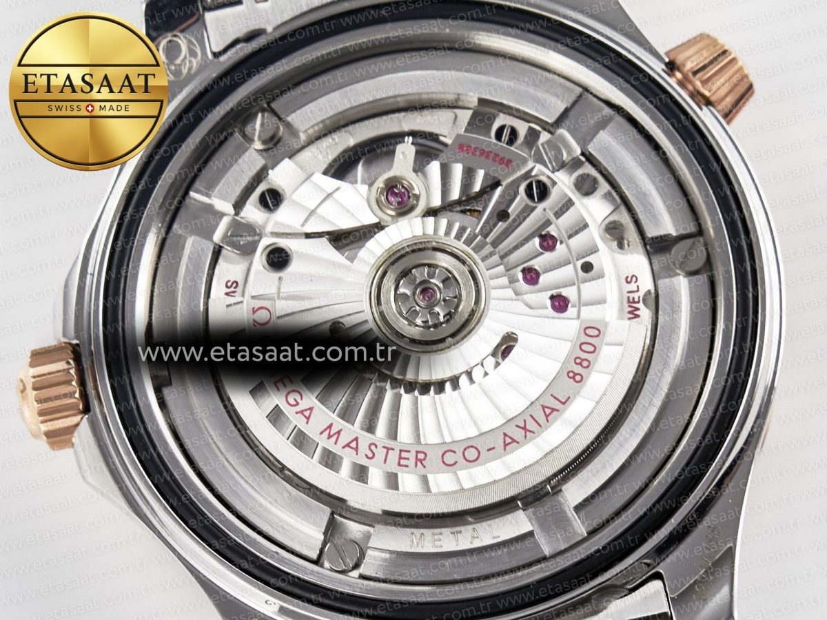 Omega 2018 Seamaster Diver 300M SS/RG VSF 1:1 Best Edition RG Bezel Black Dial on SS/RG Bracelet A8800 - Görsel 20