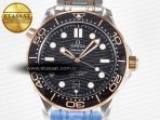 Omega 2018 Seamaster Diver 300M SS/RG VSF 1:1 Best Edition RG Bezel Black Dial on SS/RG Bracelet A8800 - Görsel 4