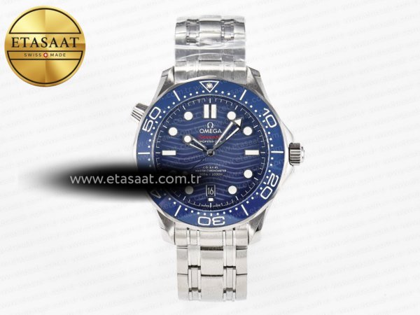 Omega 2018 Seamaster Diver 300M VSF Mavi Seramik A8800 Eta Saat - 1:1 Süper Klon Replika Saat