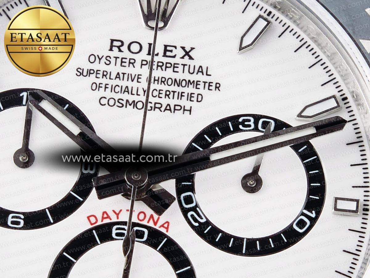 Rolex Daytona 126500 AR+F 1:1 Best Edition 904L SS Case and Bracelet White Dial SA4131 - Görsel 10