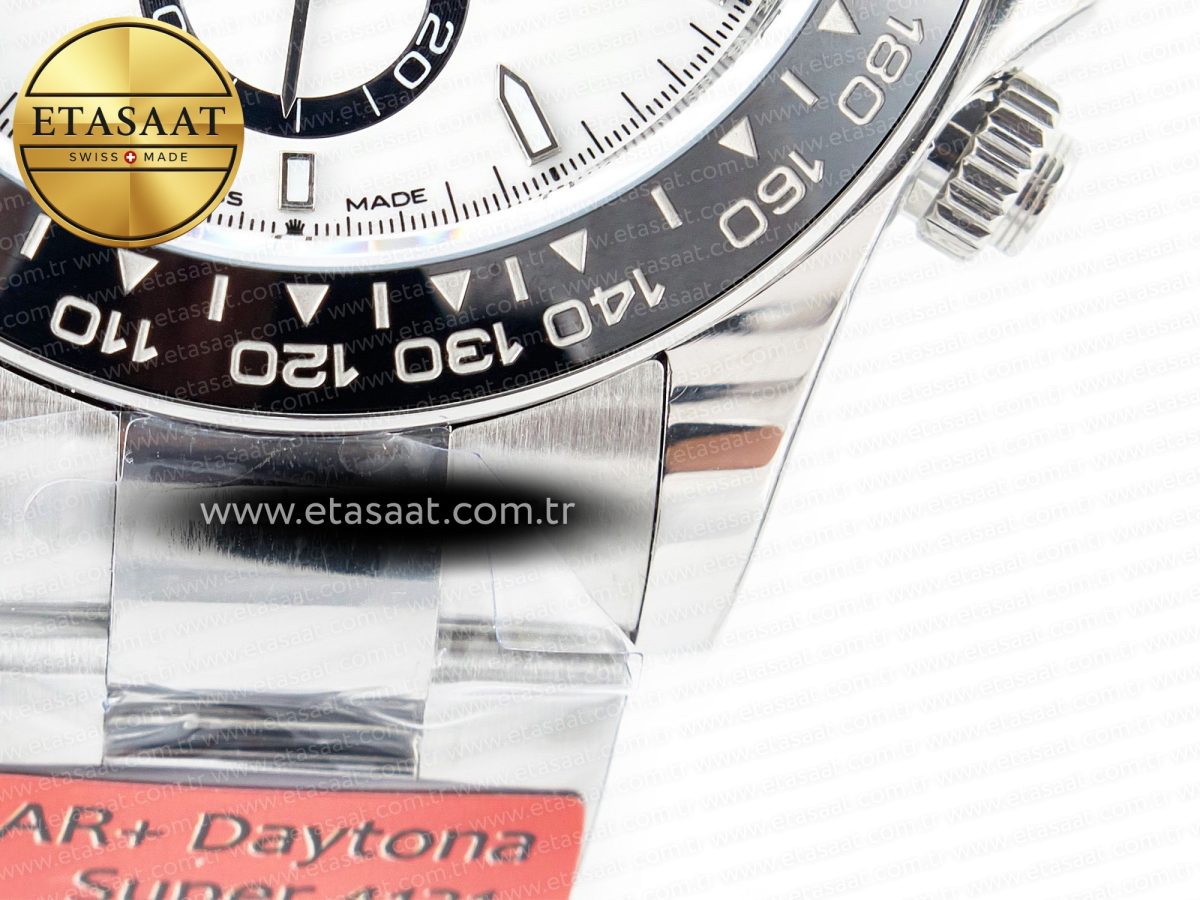 Rolex Daytona 126500 AR+F 1:1 Best Edition 904L SS Case and Bracelet White Dial SA4131 - Görsel 14
