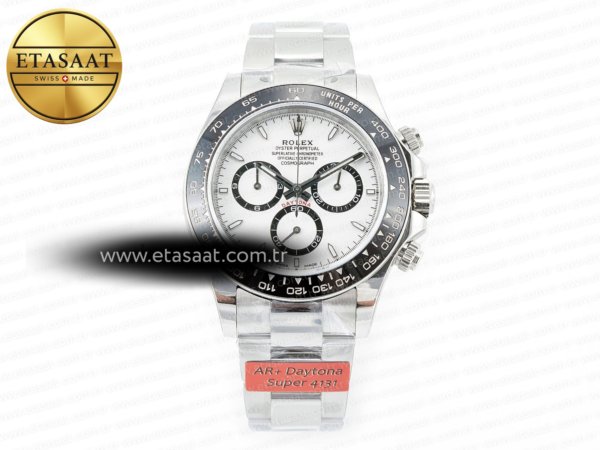 Rolex Daytona 126500 Ar+F Beyaz Kadran SA4131 Eta Saat - 1:1 Süper Klon Replika Saat