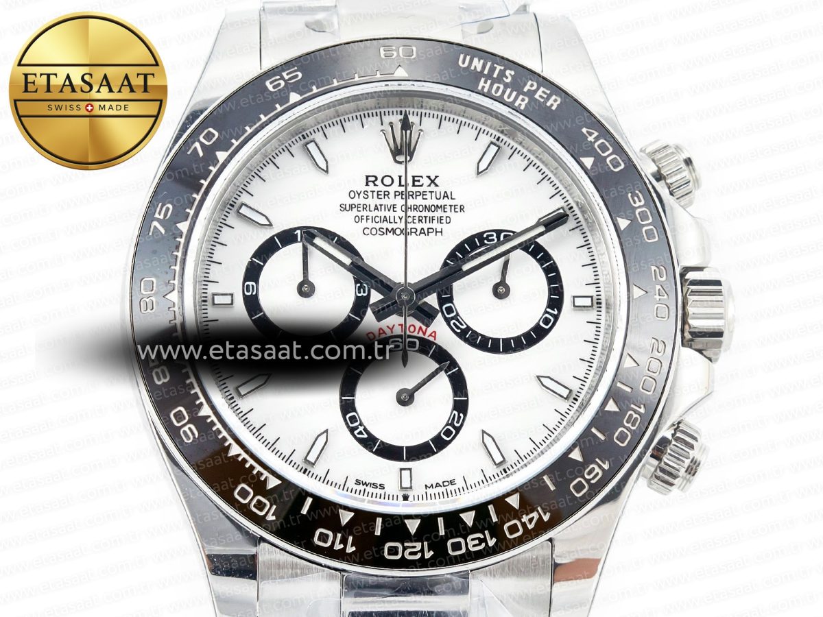 Rolex Daytona 126500 AR+F 1:1 Best Edition 904L SS Case and Bracelet White Dial SA4131 - Görsel 4