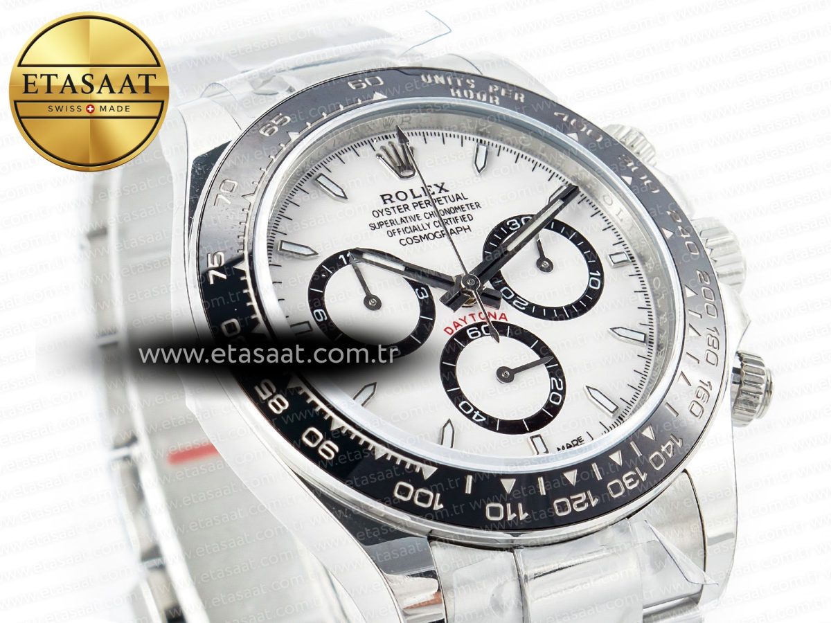 Rolex Daytona 126500 AR+F 1:1 Best Edition 904L SS Case and Bracelet White Dial SA4131 - Görsel 5