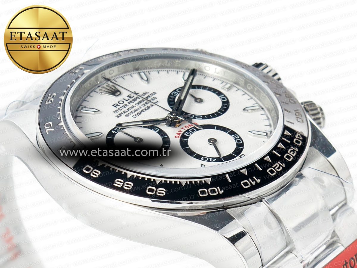 Rolex Daytona 126500 AR+F 1:1 Best Edition 904L SS Case and Bracelet White Dial SA4131 - Görsel 7