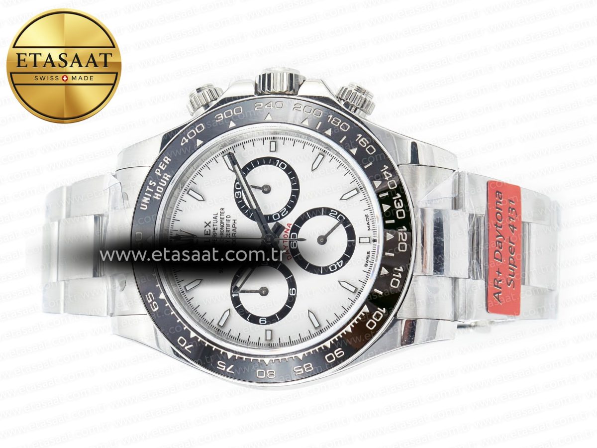 Rolex Daytona 126500 AR+F 1:1 Best Edition 904L SS Case and Bracelet White Dial SA4131 - Görsel 9