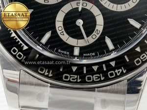 Rolex Daytona 126500 40mm Siyah Kadran Çelik Bilezik ZF SH4130 Super Clone ETA – Detay Görünümü 11