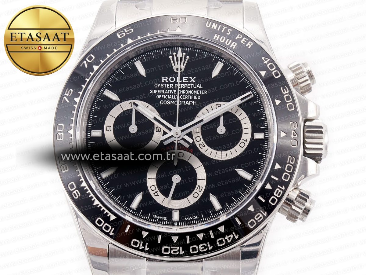 Rolex 2023 Daytona 126500 ZF 1:1 Best Edition 904L SS Case and Bracelet Black Dial SH4130 - Görsel 4