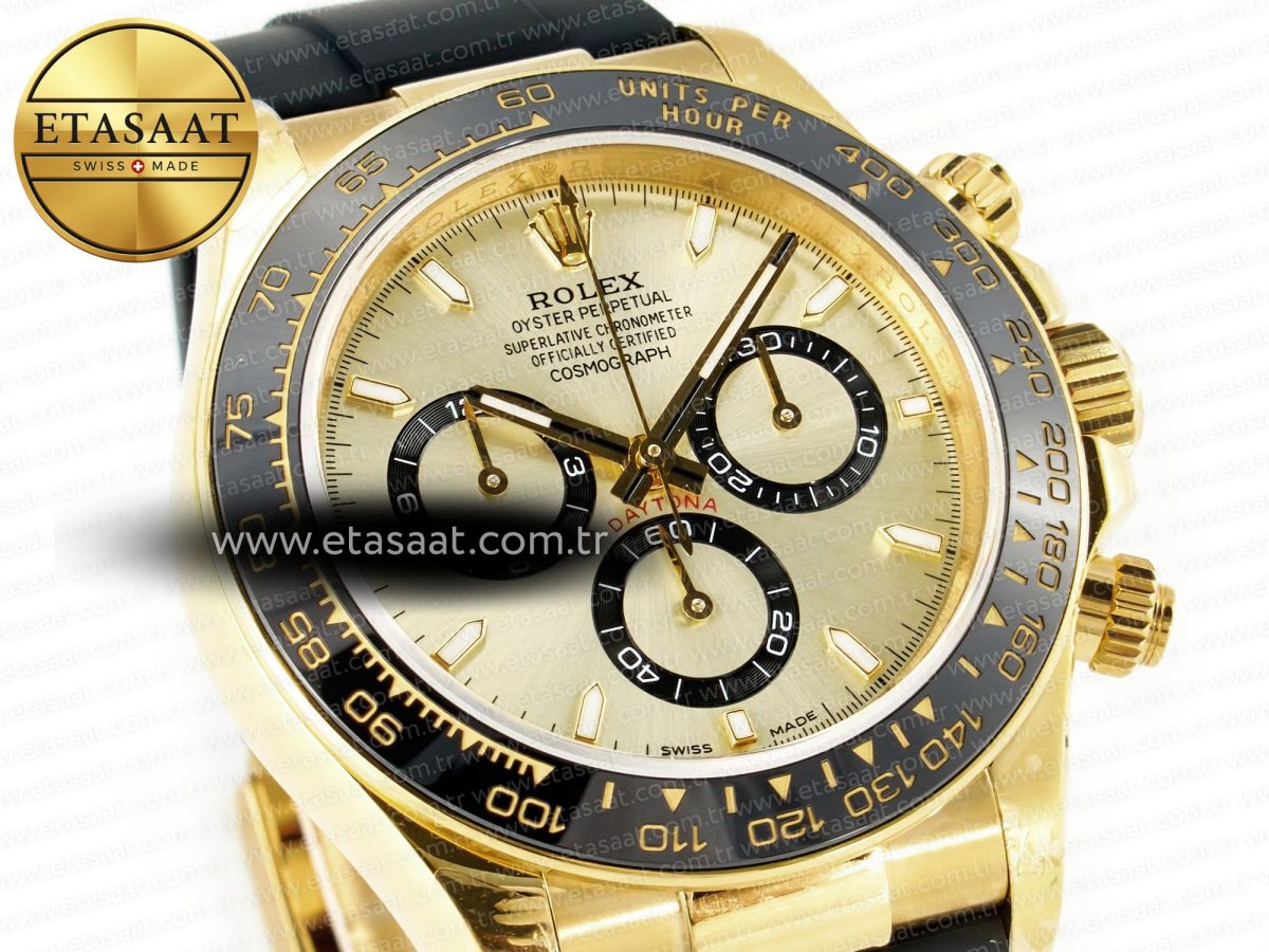 Rolex 2023 Daytona 126518 Clean 1:1 Best Edition YG Dial on Oysterflex Strap SA4130 - Görsel 5