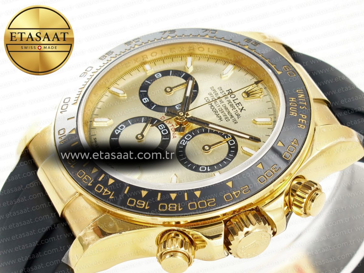 Rolex 2023 Daytona 126518 Clean 1:1 Best Edition YG Dial on Oysterflex Strap SA4130 - Görsel 9