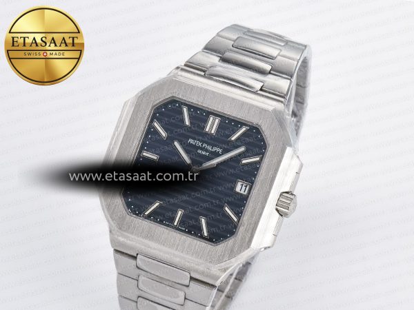Patek Philippe 2025 Cubitus GRF Best Edition Blue Dial on SS Bracelet MY9015 Mod to A330 Super Clone movement
