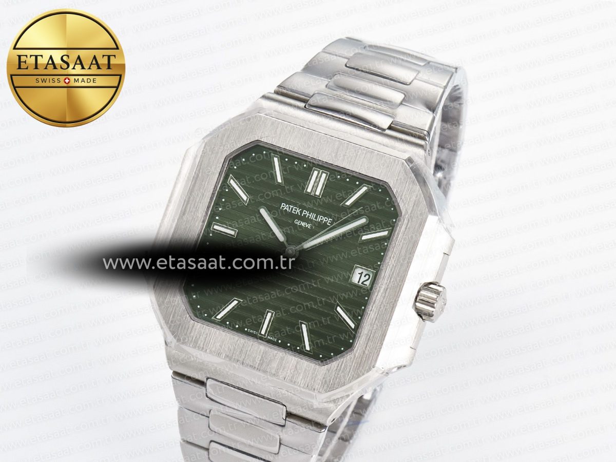 Patek Philippe 2025 Cubitus GRF Best Edition Green Dial on SS Bracelet MY9015 Mod to A330 Super Clone movement - Görsel 1