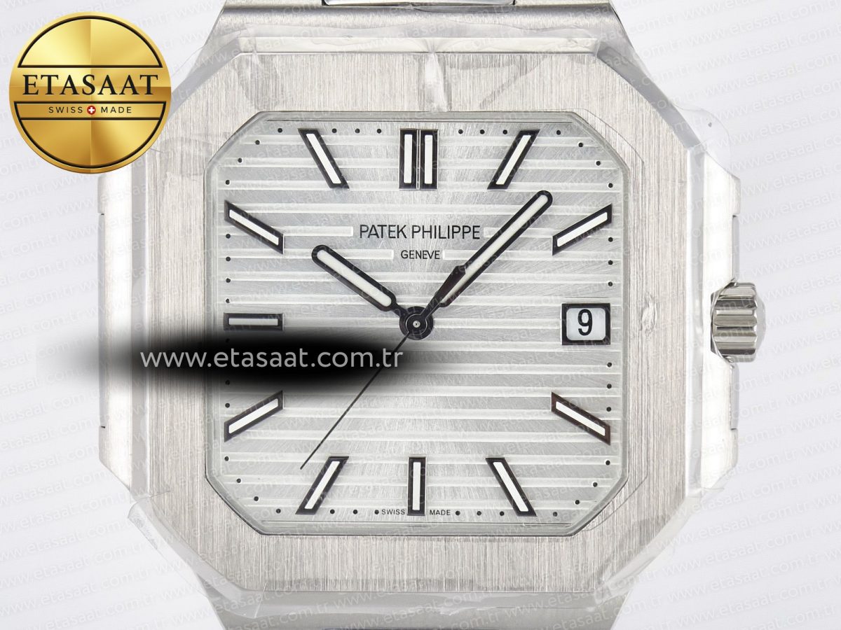 Patek Philippe 2025 Cubitus GRF Best Edition Silver White Dial on SS Bracelet MY9015 Mod to A330 Super Clone movement - Görsel 4