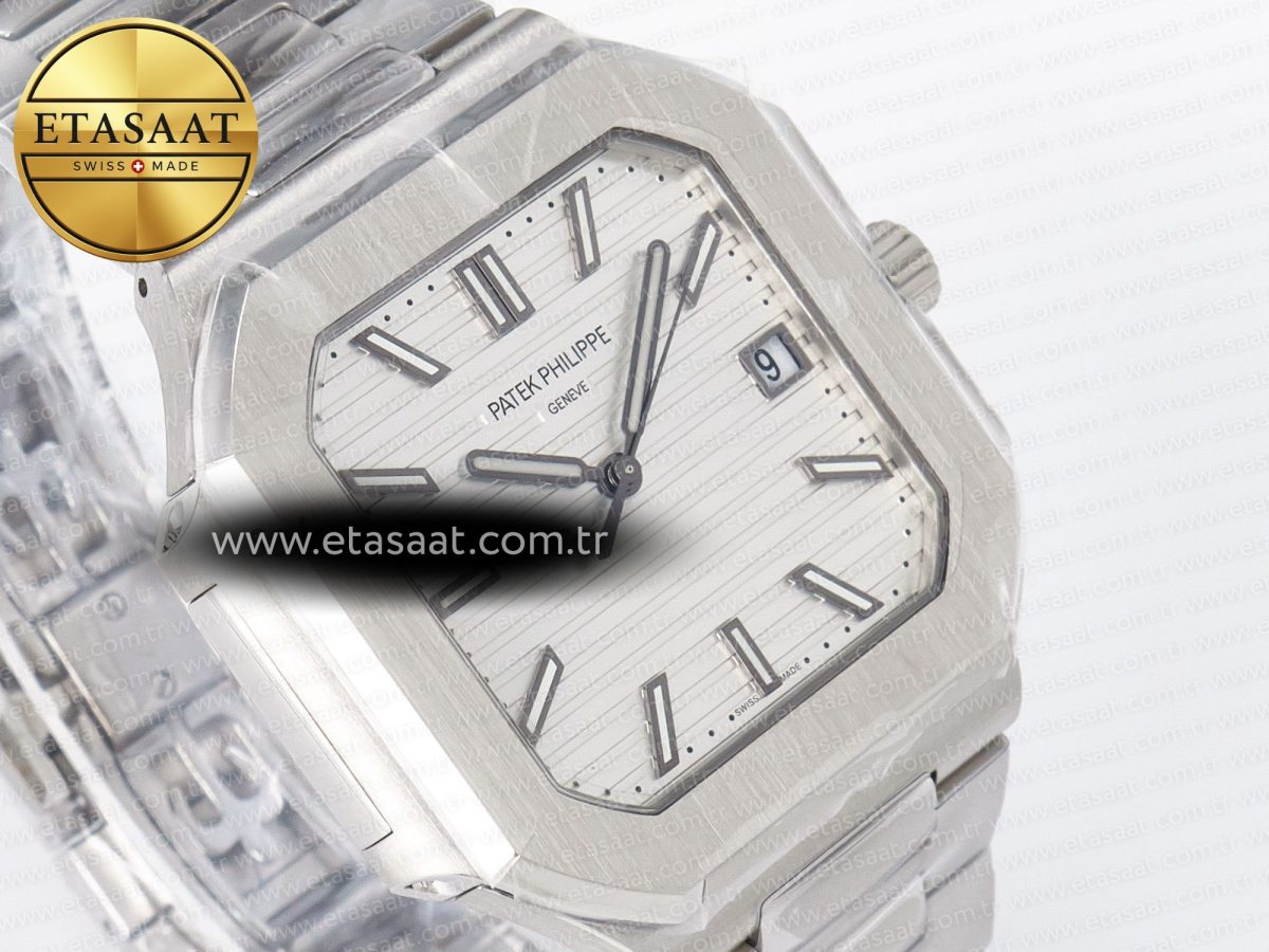 Patek Philippe 2025 Cubitus GRF Best Edition Silver White Dial on SS Bracelet MY9015 Mod to A330 Super Clone movement - Görsel 5