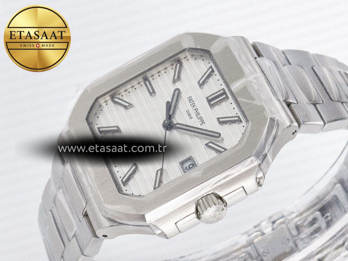 Patek Philippe 2025 Cubitus GRF Best Edition Silver White Dial on SS Bracelet MY9015 Mod to A330 Super Clone movement - Görsel 6