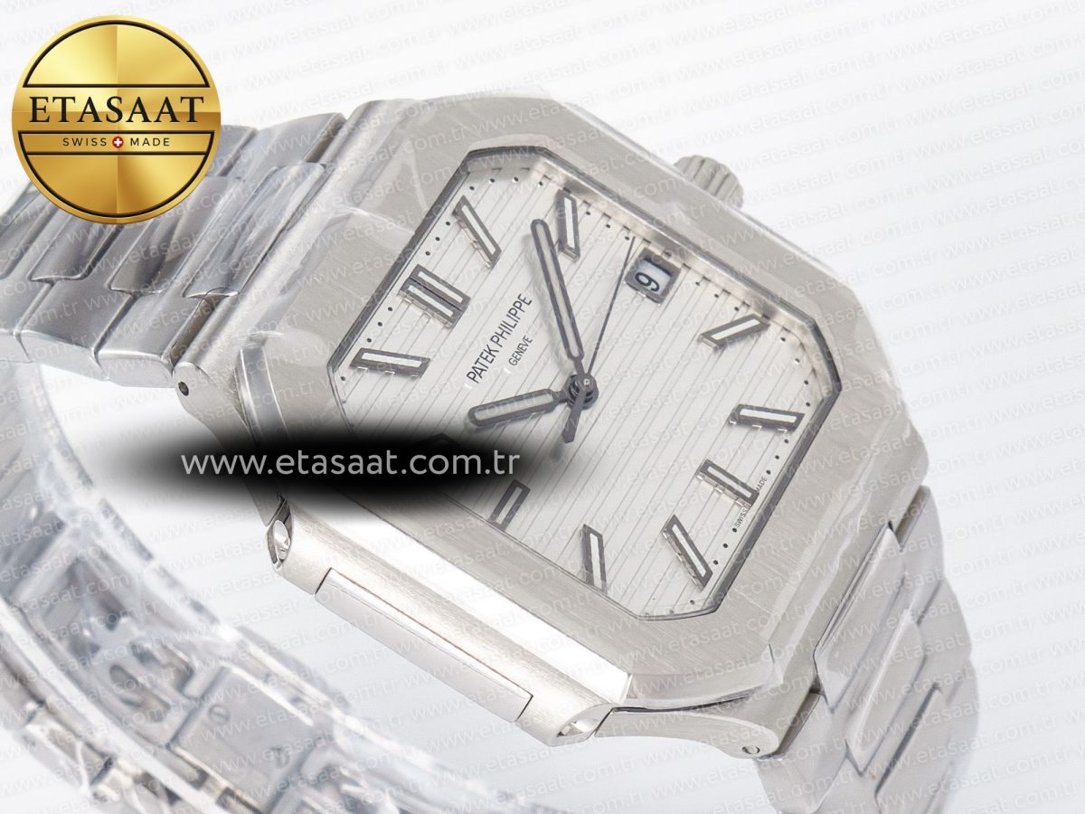 Patek Philippe 2025 Cubitus GRF Best Edition Silver White Dial on SS Bracelet MY9015 Mod to A330 Super Clone movement - Görsel 7