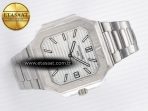 Patek Philippe 2025 Cubitus GRF Best Edition Silver White Dial on SS Bracelet MY9015 Mod to A330 Super Clone movement - Görsel 8