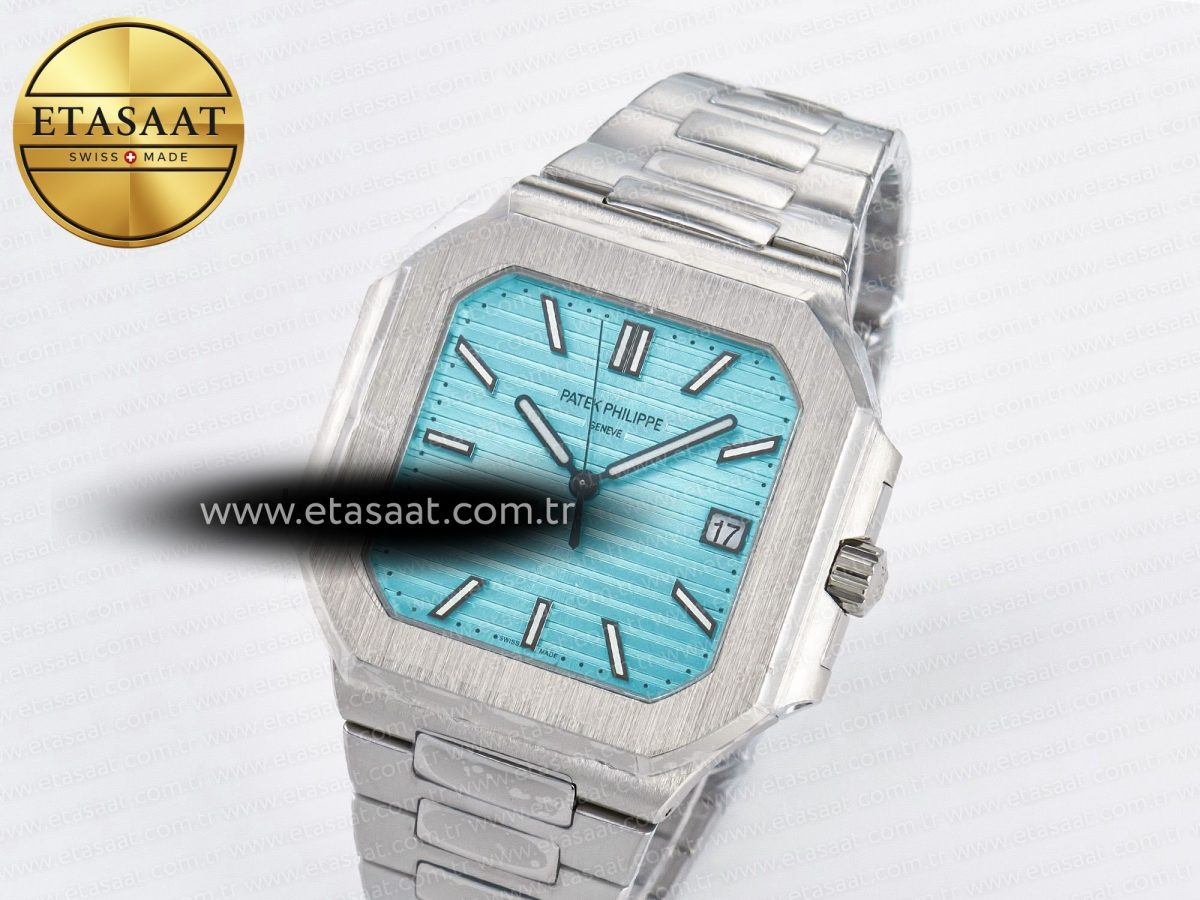 Patek Philippe 2025 Cubitus GRF Best Edition Tiffany Blue Dial on SS Bracelet MY9015 Mod to A330 Super Clone movement - Görsel 2