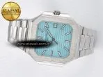 Patek Philippe 2025 Cubitus GRF Best Edition Tiffany Blue Dial on SS Bracelet MY9015 Mod to A330 Super Clone movement - Görsel 9