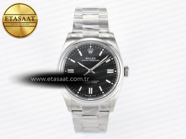 Rolex 2025 Oyster Perpetual 126000 36mm KRF Siyah A2824 Eta Saat - 1:1 Süper Klon Replika Saat