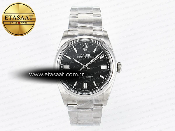 Rolex 2025 Oyster Perpetual 126000 36mm KRF Siyah A2824 Eta Saat - 1:1 Süper Klon Replika Saat