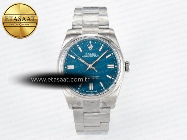 Rolex 2025 Oyster Perpetual 126000 36mm KRF Mavi VR3230 Eta Saat - 1:1 Süper Klon Replika Saat