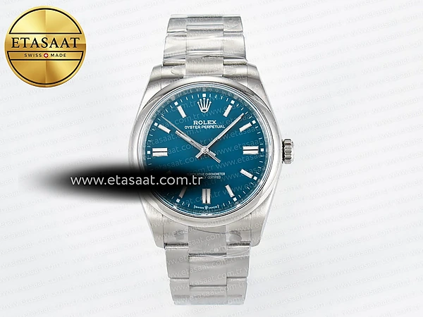 Rolex 2025 Oyster Perpetual 126000 36mm KRF Mavi VR3230 Eta Saat - 1:1 Süper Klon Replika Saat