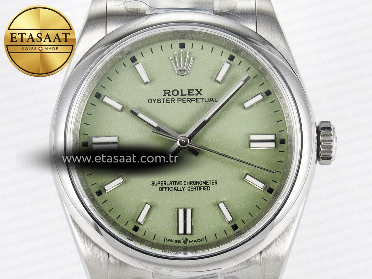 Rolex 2025 Oyster Perpetual 126000 36mm KRF 1:1 Best Edition 904L Steel Pistachio Green Dial A2824 - Görsel 4