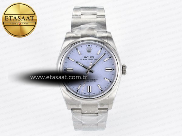 Rolex 2025 Oyster Perpetual 126000 36mm KRF Mor VR3230 Eta Saat - 1:1 Süper Klon Replika Saat