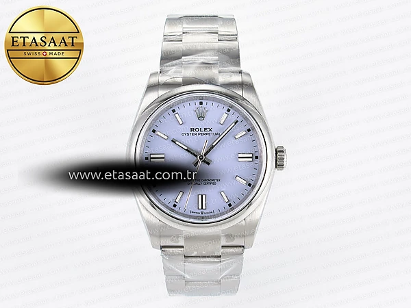 Rolex 2025 Oyster Perpetual 126000 36mm KRF Mor VR3230 Eta Saat - 1:1 Süper Klon Replika Saat