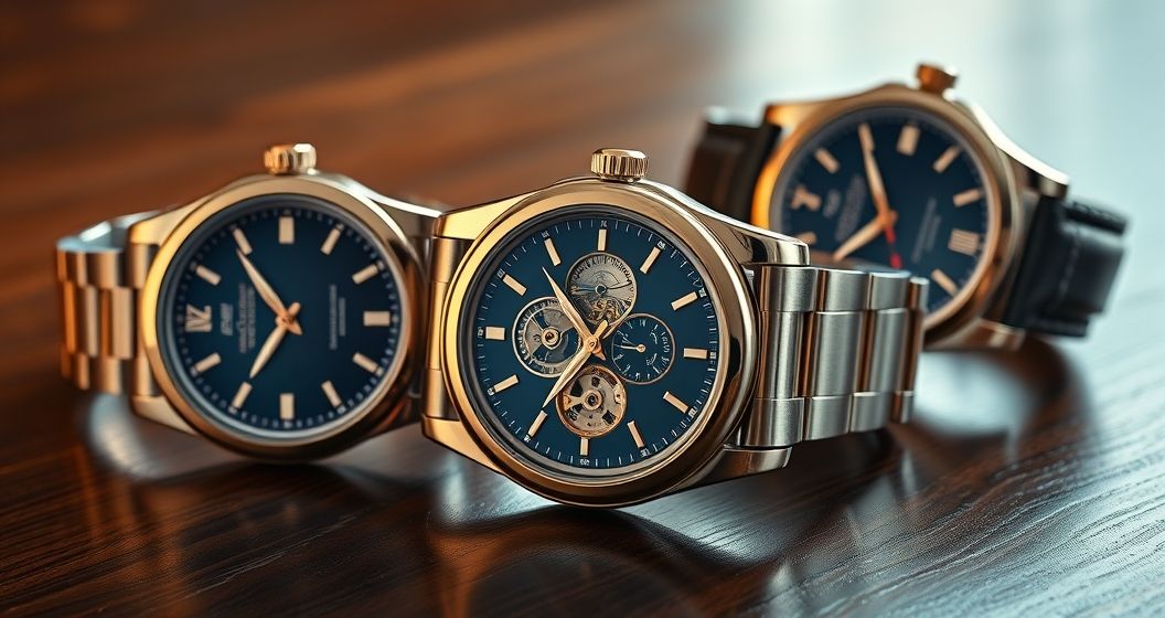 2025te Luks Erkek Saat Trendleri ETA ve Koleksiyonculuk 1761436213 AI generated (Gemini + Flux) featured image for: 2025te Lüks Erkek Saat Trendleri: ETA ve Koleksiyonculuk (Prompt: A hyperrealistic still life image showing three diverse luxury men's wristwatches elegantly arranged)