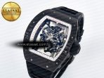 Richard Mille 7RM055 Ti/NTPT UOKF 1:1 Best Edition White/Red Inner Bezel White Crown on Black Rubber Strap RMUL2 Super Clone