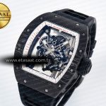 Richard Mille 7RM055 Ti/NTPT UOKF 1:1 Best Edition White/Red Inner Bezel White Crown on Black Rubber Strap RMUL2 Super Clone