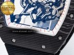 Richard Mille 7RM055 Ti/NTPT UOKF 1:1 Best Edition White/Red Inner Bezel White Crown on Black Rubber Strap RMUL2 Super Clone - Görsel 12