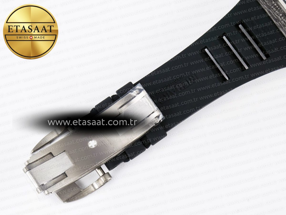 Richard Mille 7RM055 Ti/NTPT UOKF 1:1 Best Edition White/Red Inner Bezel White Crown on Black Rubber Strap RMUL2 Super Clone - Görsel 19