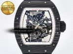 Richard Mille 7RM055 Ti/NTPT UOKF 1:1 Best Edition White/Red Inner Bezel White Crown on Black Rubber Strap RMUL2 Super Clone - Görsel 4