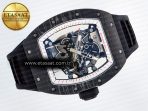 Richard Mille 7RM055 Ti/NTPT UOKF 1:1 Best Edition White/Red Inner Bezel White Crown on Black Rubber Strap RMUL2 Super Clone - Görsel 8