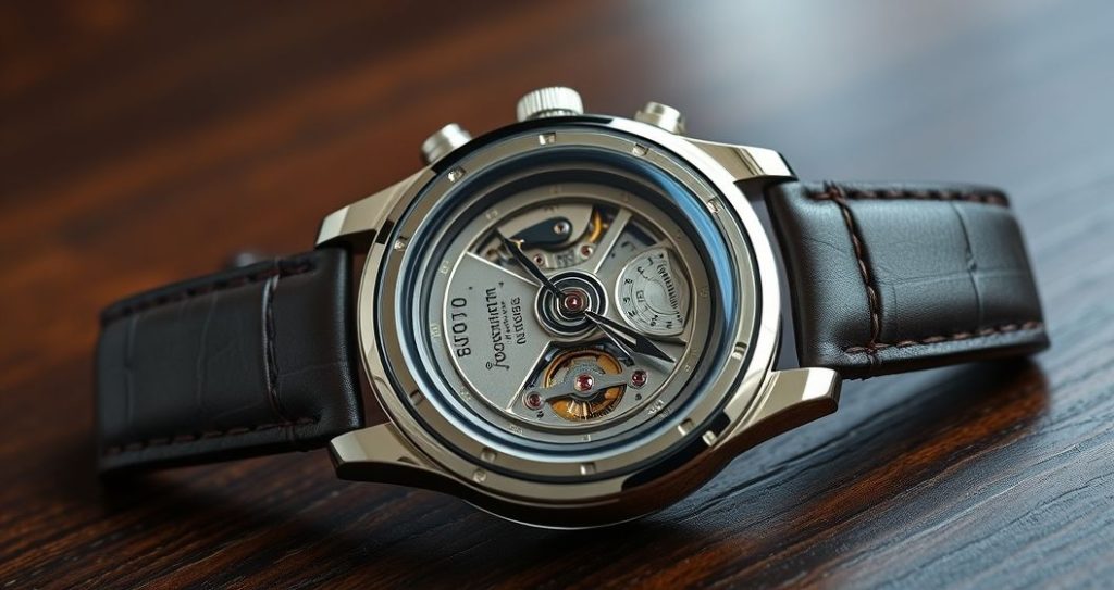 AI generated (Gemini + Flux) featured image for: ETA Mekanizmalı Replika Saatler: Koleksiyoncular İçin Lüks (Prompt: A luxurious, hyper realistic macro product photograph showing a meticulously crafted replica wristwa)