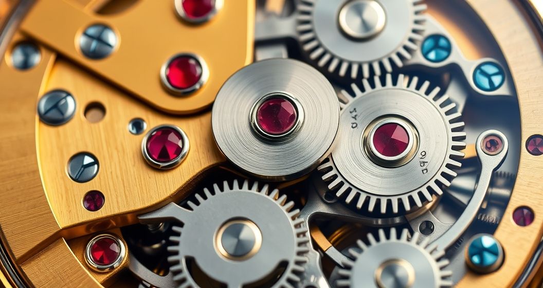 AI generated (Gemini + Flux) featured image for: ETA Mekanizması: Kalitenin Simgesi ve Replika Saatlerdeki Yeri (Prompt: A hyper realistic macro shot revealing the intricate beauty of a high quality ETA mechanical watch m)