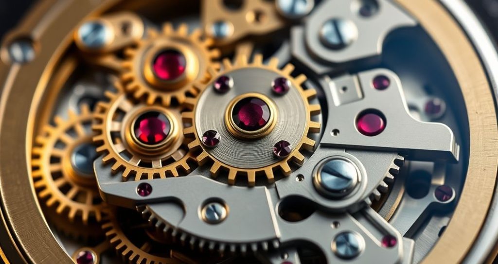 AI generated (Gemini + Flux) featured image for: Orijinal ETA Mekanizma: Koleksiyon ve Yatırımın Kalbi (Prompt: A hyper realistic macro photograph showing an intricate, high precision ETA automatic watch movement)