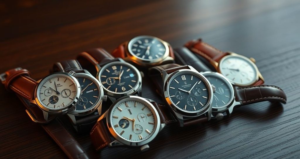 AI generated (Gemini + Flux) featured image for: Saat Koleksiyonculuğu: Tutku ve Yatırımın Buluştuğu Nokta (Prompt: A luxurious still life image showing a curated collection of high end vintage and modern wristwatche)