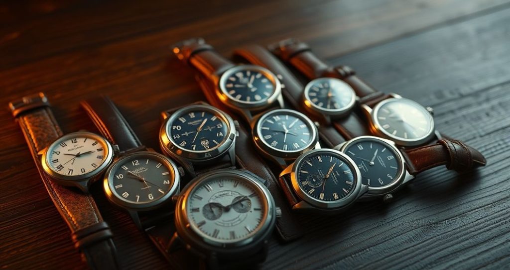 AI generated (Gemini + Flux) featured image for: Vintage Saat Koleksiyonculuğu: Zamanı Yatırıma Dönüştürün (Prompt: A cinematic product photography image showing a curated collection of diverse vintage wristwatches m)