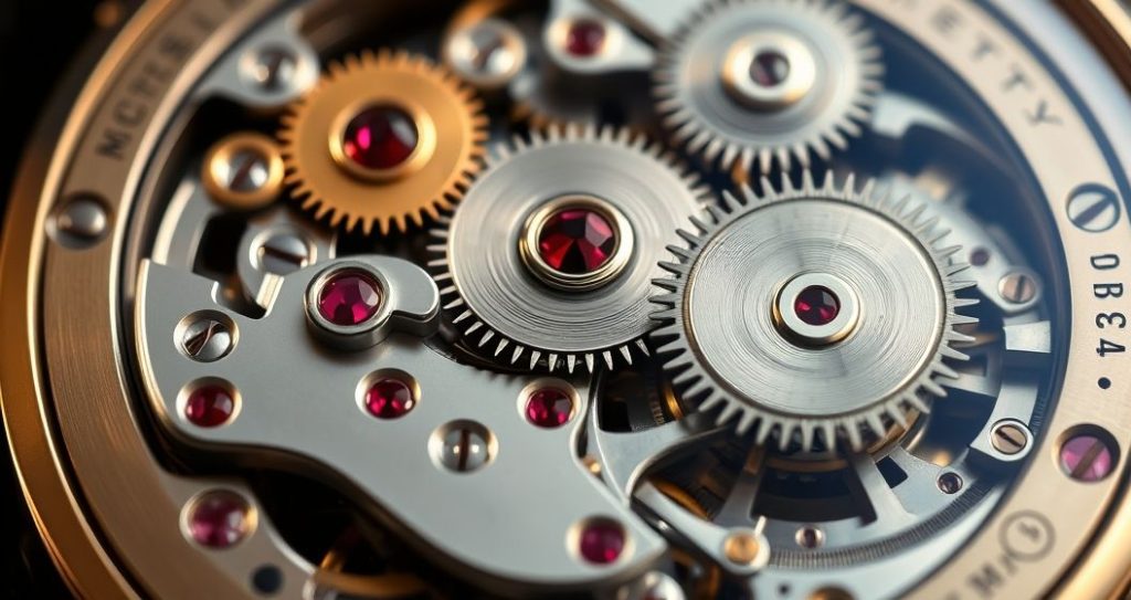 AI generated (Gemini + Flux) featured image for: Yüksek Kalite Replika Saatlerde ETA Gücü: İsviçre Mekanizmasının Sırrı ve Bakım İpuçl... (Prompt: A **hyper realistic, detailed macro photograph** showing an **intricate Swiss ETA watch movement**. )