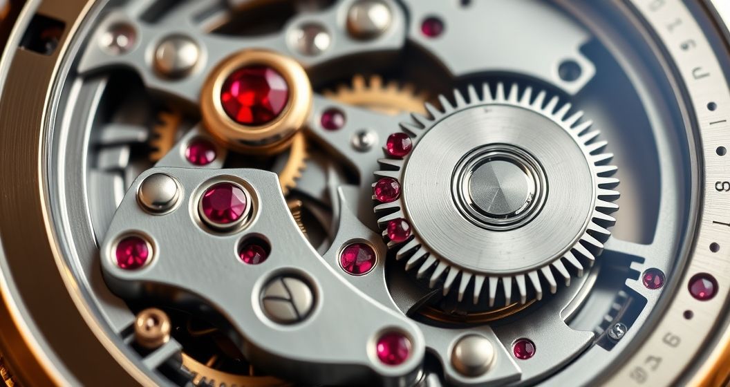 AI generated (Gemini + Flux) featured image for: Yüksek Kalite Replika Saatlerde Otomatik Eta Mekanizmaları (Prompt: A hyper realistic macro photography image showing an intricate automatic watch movement with polishe)