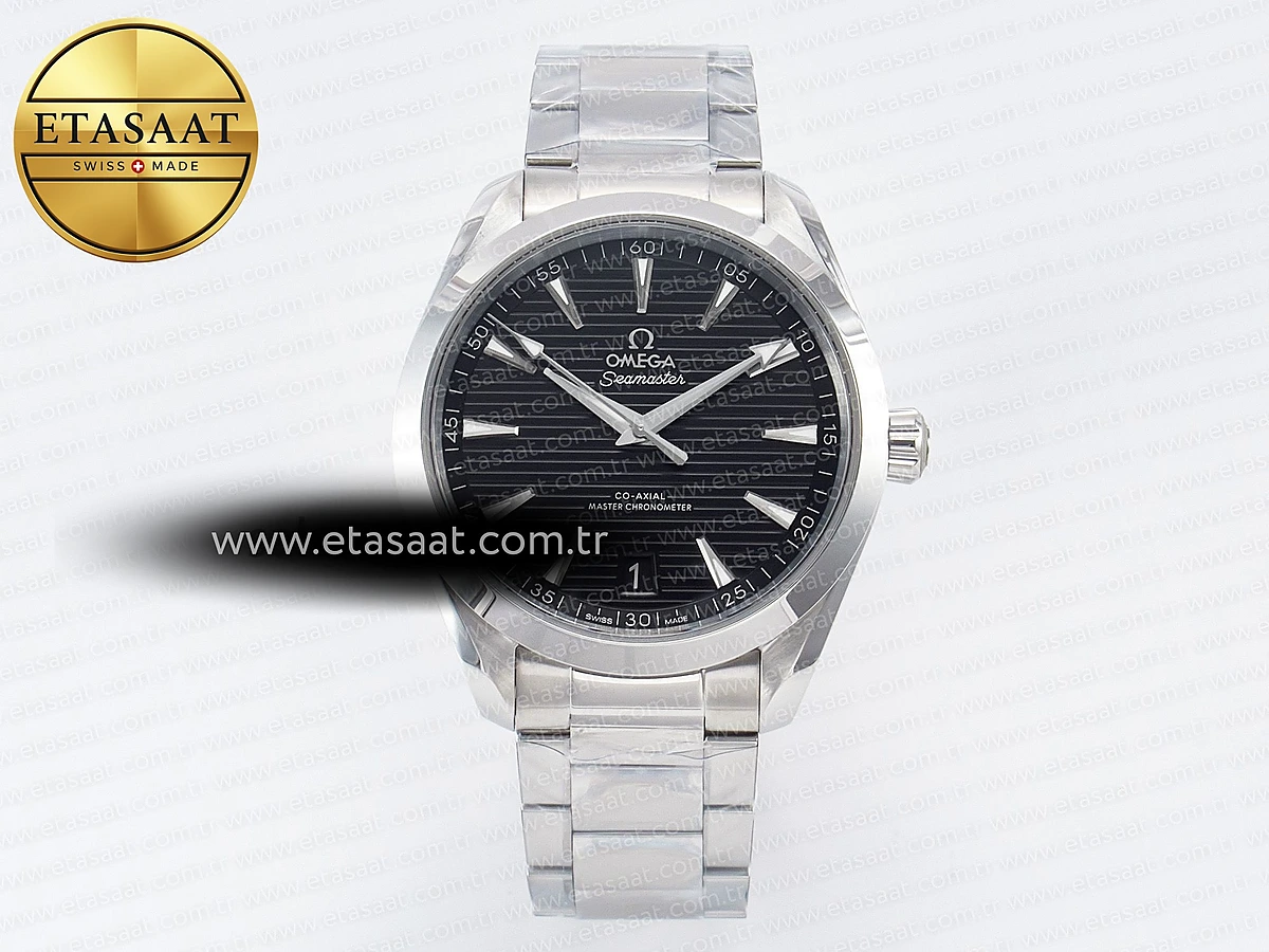 Omega Aqua Terra Siyah Kadran Bilezik A8900 Eta Saat - 1:1 Süper Klon Replika Saat